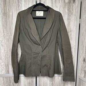 Jaga Jacket Cotton Lightweight Blazer Made in USA Brown Green Color Sz 4